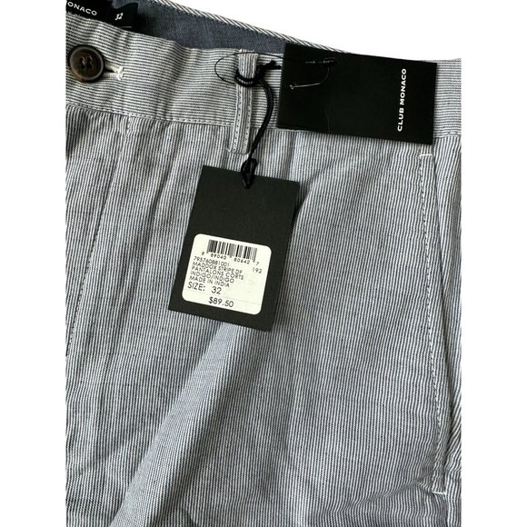 CLUB MONACO Men’s Pinstripe Shorts Size 32 NEW - Picture 2 of 6